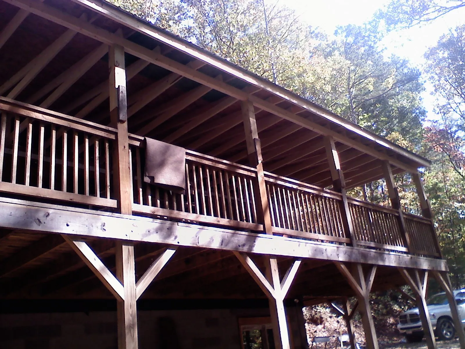 Timber framing under a new elevated porch and deck — Roof Leak Repair in Mount Hood Parkdale by Roofing Brothers